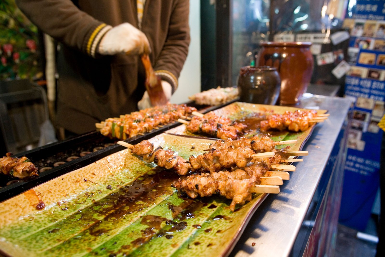 Grilled skewers, a pocha staple, shot on the streets of Jongno and Insadong